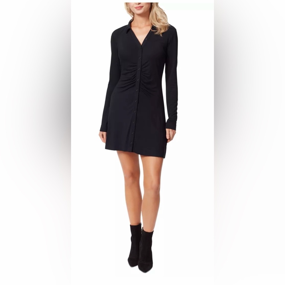 Jessica Simpson Women's Cara Ruched Polo Shirtdress - Picture 1 of 7